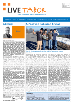 Editorial A-Post von Robinson Crusoe