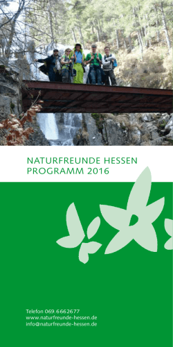 Jahresprogramm 2016 der NaturFreunde Hessen