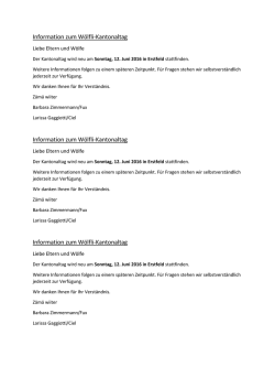 Information zum W&ouml;lfli Kantonaltag - Meitlipfadi Stauffacherin Altdorf