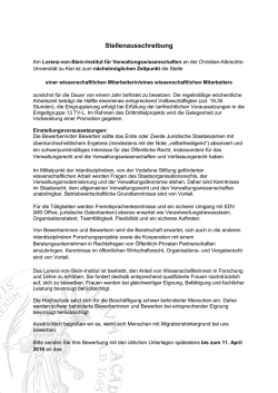 Stellenausschreibung