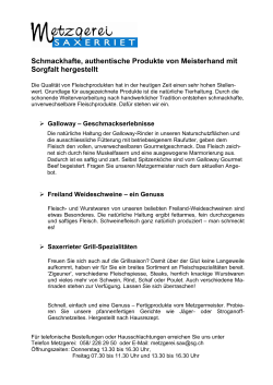 Spezialitäten Metzgerei Saxerriet (219 kB, PDF)