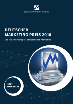 deutscher marketing preis 2016 - Deutscher Marketing Verband eV