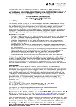 KNr. F 33/16 - Wissenschaftliche(r) Mitarbeiter(in)