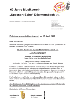 Einladung und Programm - Spessartecho Dörrmorsbach eV