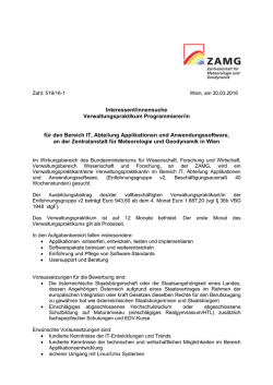 InteressentInnensuche Verwaltungspraktikum IT an der ZAMG