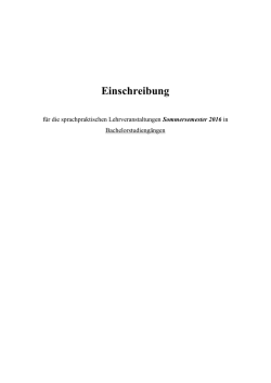 Hinweise zur Einschreibung in die Sprachpraxis