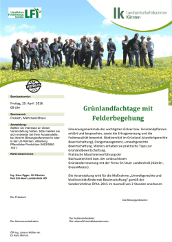 Grünlandfachtage mit Felderbegehung