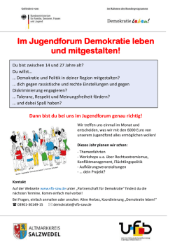 Im Jugendforum Demokratie leben und mitgestalten!