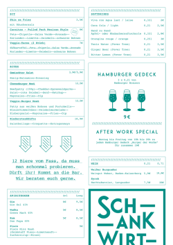 Hamburger Gedeck After work special 9&euro; 12