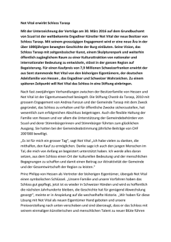 Pressemitteilung - Schloss Tarasp