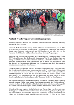 Neuland-Wanderweg am Ostermontag eingeweiht