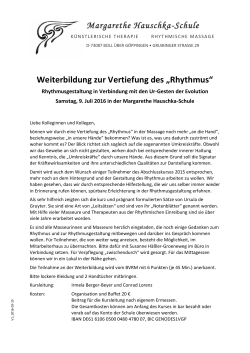 Weiterbildung Rhythmus - Margarethe Hauschka