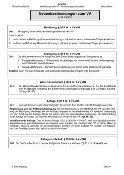 F&auml;lle zu Nebenbestimmungen