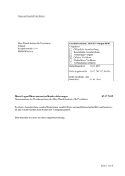 Bieterfragen/Bieterantworten/Konkretisierungen 03.12.2015