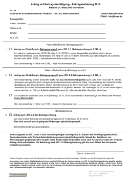 Antrag auf Beitragserm&auml;&szlig;igung - Bayerische Architektenkammer