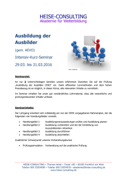 Ausbildung der Ausbilder - HEISE