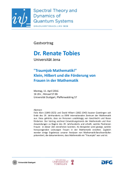 Traumjob Mathematik! - Universität Stuttgart