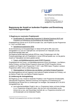 Begrenzung der Anzahl an laufenden Projekten und
