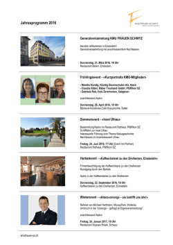 Jahresprogramm 2016 - KMU Frauen Schwyz