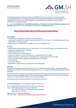 Haushandwerkerin/Haushandwerker f&uuml;r die Zentrale Kiel