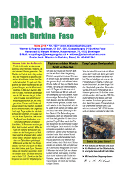 nach Burkina Faso - Mission in Burkina Faso
