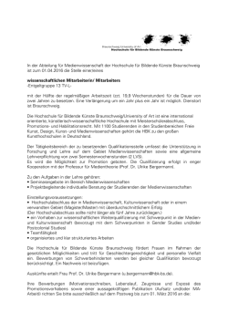 In der Abteilung f&uuml;r Medienwissenschaft der Hochschule f&uuml;r