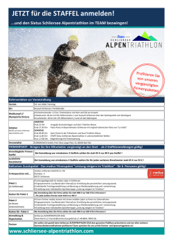 JETZT f&uuml;r die STAFFEL anmelden! - Sixtus Schliersee Alpentriathlon