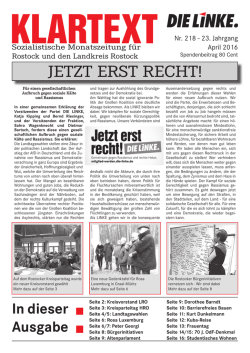 JETZT ERST RECHT! - DIE LINKE. Rostock
