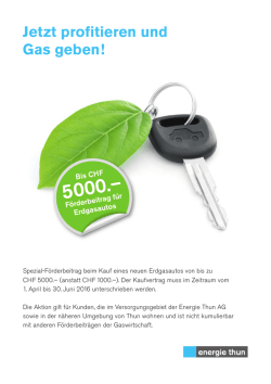 Jetzt profitieren und Gas geben!