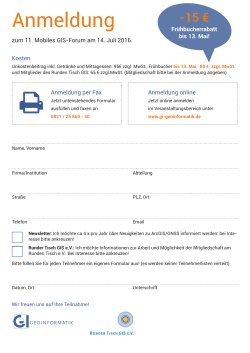 Anmeldung - GI Geoinformatik