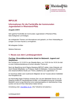 Jugendarbeit - Impulse 2/2015 - in Rheinland