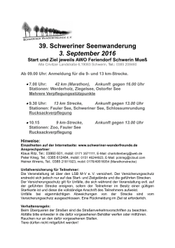 39. Schweriner Seenwanderung am 03.09. 2016