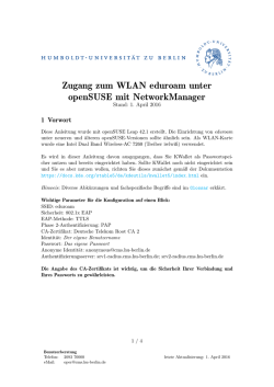 eduroam mit KDE NetworkManager unter Linux - Hu