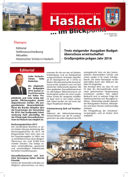 Editorial - B&uuml;rgermeister Zeitung