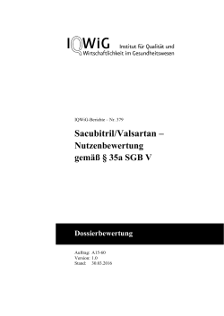 A15-60 - Sacubitril/Valsartan - Nutzenbewertung gemäß § 35a SGB V