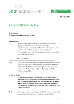 RADIOBEITRAG als Text - AOK