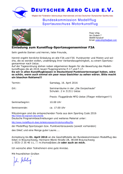 Sportzeugenseminar F3A - Anmeldung zur DM 2016