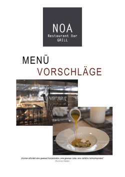 Menüvorschläge - Noa Restaurant