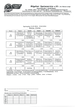unser aktueller Speiseplan... - Mügelner Speiseservice Lange