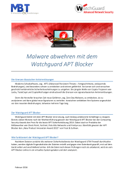 Malware abwehren mit dem Watchguard APT Blocker