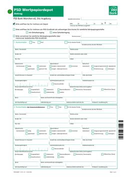 Antrag PSD Wertpapier – Einzeldepot
