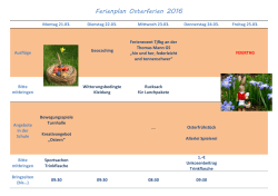 Ferienplan Osterferien 2016