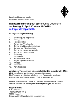 Einladung und Tagesordnung