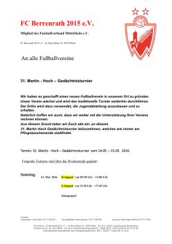 Einladung Turnier - FC Berrenrath 2015