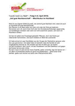 "Uschi hoch zu Beet" – Folge 4 (5. April 2016)