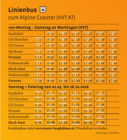 Hoch-Imst Wanderbus Fahrplan f&uuml;r den