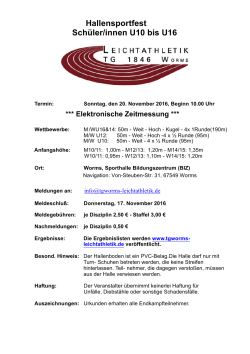 20.11. TGW-Schüler-Hallensportfest Worms