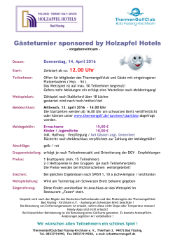 Gästeturnier sponsored by Holzapfel Hotels