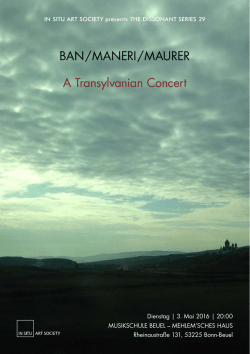 BAN/MANERI/MAURER A Transylvanian Concert