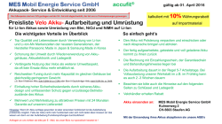 Preisliste Velo Akku- Aufarbeitung und Umr&uuml;stung